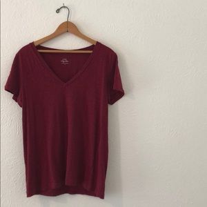 J.Crew Vintage Cotton Burgundy tee. Sz Large.